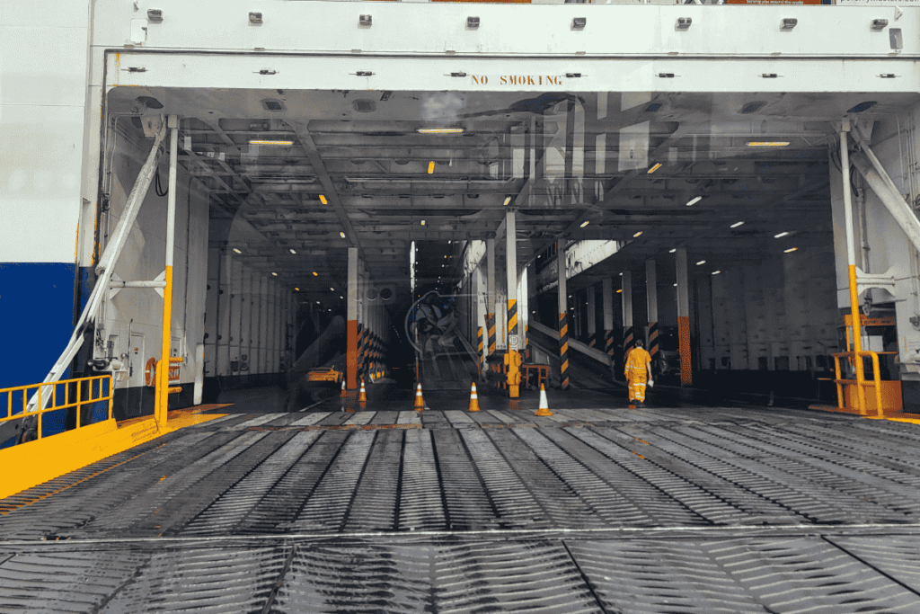 Boarding the P&O ferry to Rotterdam at the Hull terminal