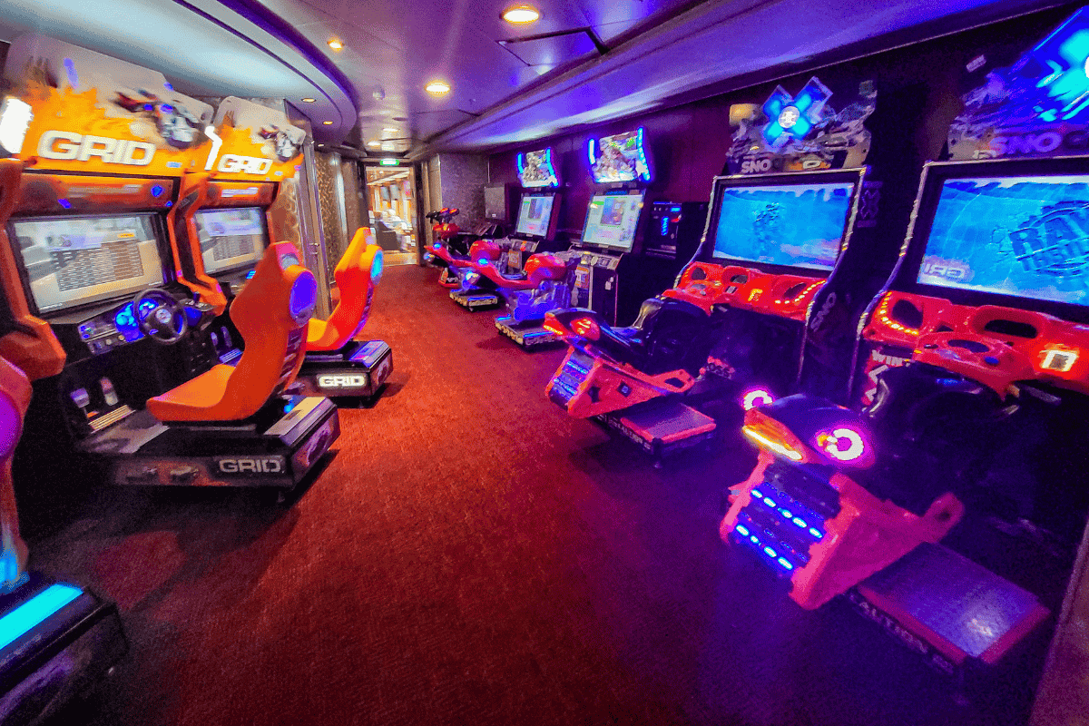 Entertainment area on board the Pride of Rotterdam ferry with live music and seating