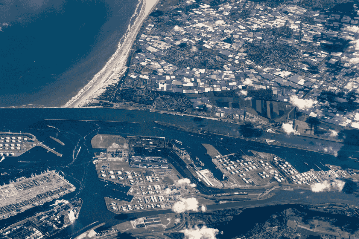 Aerial view of Europoort Rotterdam