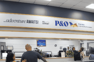 P&O Ferries check-in area at Hull and Europoort terminals