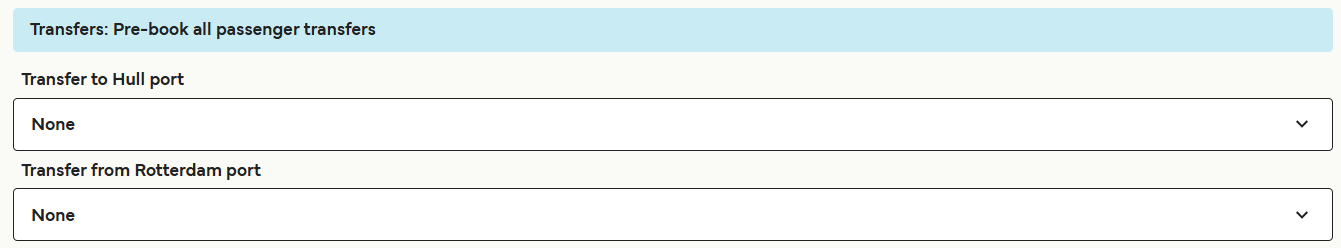 select your crossing transfer
